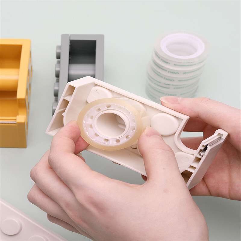 Dispenser de bandă de cărămizi Cutter de bandă de birou Cutter de bandă Scotch Sediu de bandă de 3 mm Birou Acasă Papetarie Adezivi Suport bandă Depozitare