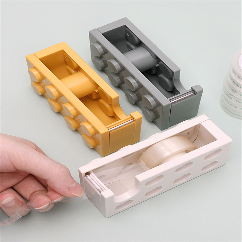 Dispenser de bandă de cărămizi Cutter de bandă de birou Cutter de bandă Scotch Sediu de bandă de 3 mm Birou Acasă Papetarie Adezivi Suport bandă Depozitare