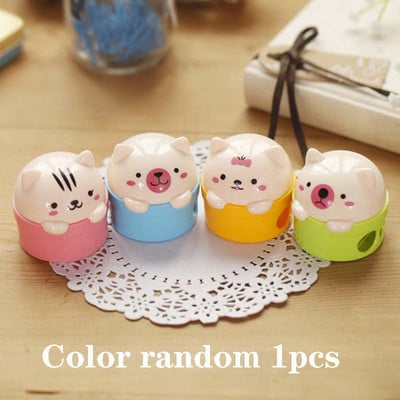 Aleatoriu 1 buc Ascuțitor de creion cu pisică drăguță Ascuțitor de creion de desene animate pentru copii, studenți, festival, cadou Kawaii, articole de papetărie