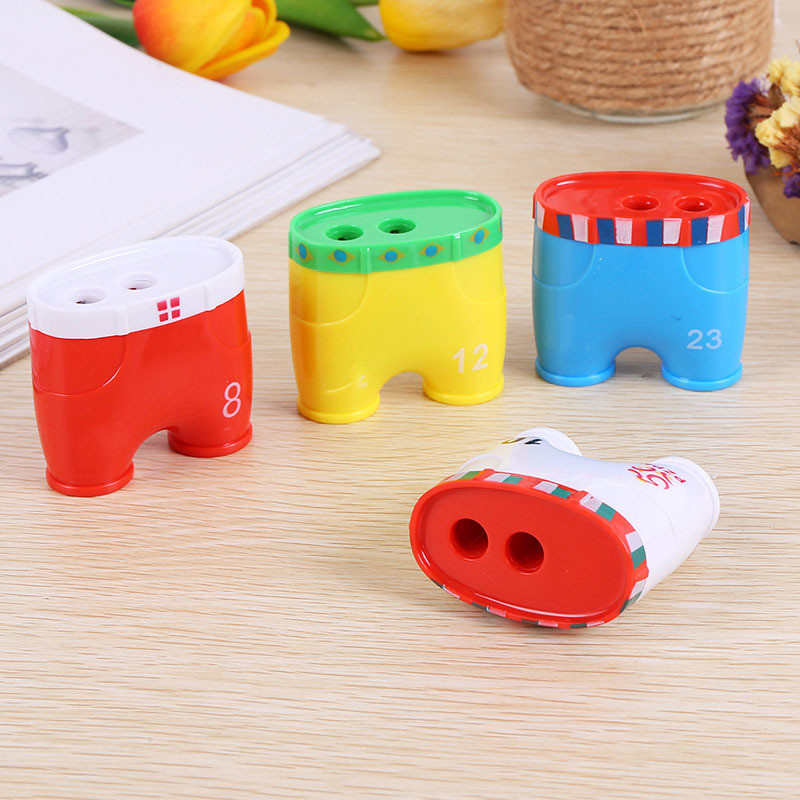 1 брой Lytwtw's Pencil Shapener Creative Double Hole Pants Канцеларски материали Карикатура Офис консумативи Подарък Kawaii Училищни аксесоари