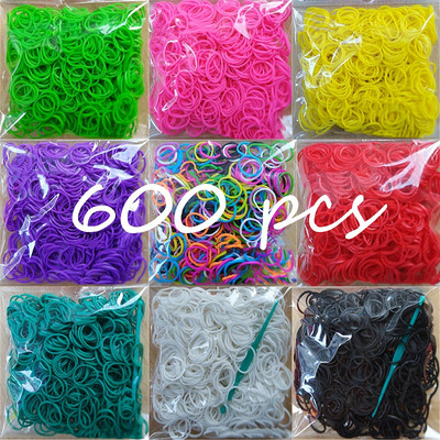 600 еластични различни цветове гумени ленти за стан Гривна Детски домашно изработени гривни Направи си сам за стан Гривна за китка за жени