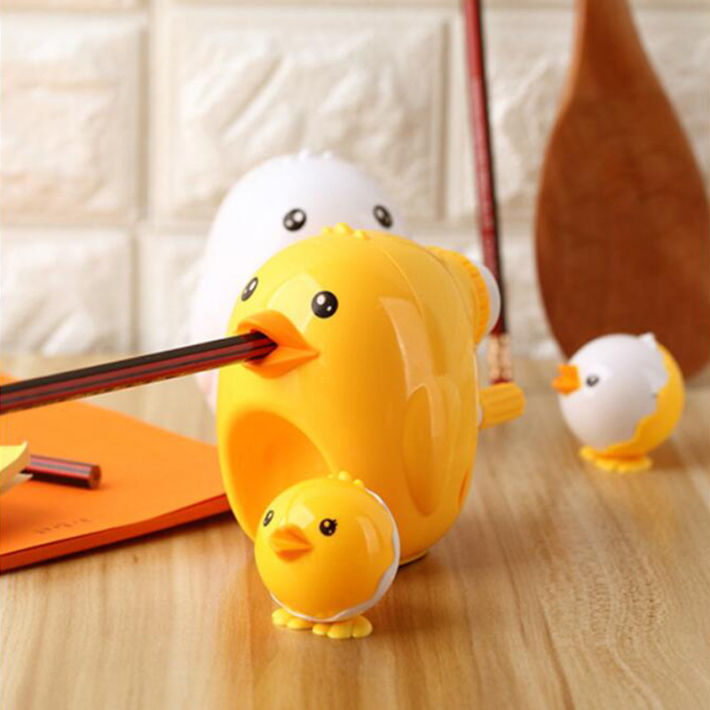 1PCS Kawaii Shapener Сладка кокошка Chick Set Жълто и бяло Острилка за моливи Момче Момиче Обучаващи се канцеларски материали