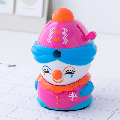 1 БР. Творчески карикатури Сладка острилка за моливи във формата на клоун Канцеларски материали Ученическа забавна ръчна колянова острилка за моливи Детски подаръци Офис