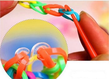 2023 200Pcs Candy Loom Rubber Bands Гривна за деца Гумени ленти за коса Направете тъкани цветни колиета Направи си сам играчки Коледни подаръци