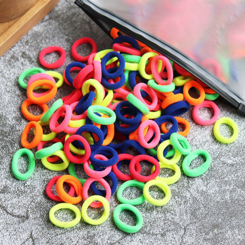 50/100 buc Benți elastice pentru păr pentru copii, pentru fete, pentru gumă de gumă, pentru copii, legături de păr din nailon, bentiță, accesorii pentru păr pentru bebeluși