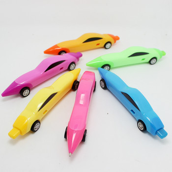 1PCS Забавна новост Химикалки с дизайн на състезателна кола Преносими креативни химикалки с качество за деца Детски играчки Офис Училищни пособия
