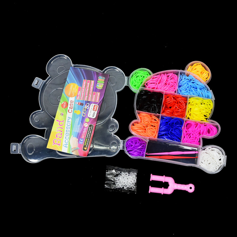 600 бр. Гумени ленти Играчки за пълнене Разноцветни ленти за стан Гривна Направи си сам Тъкане Изкуство Занаятчийски комплекти Деца Деца Подаръци за рожден ден