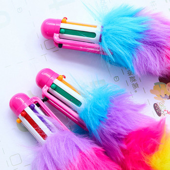1 бр. 0,7 мм 6 цвята Химикалка Училищни офис консумативи Плюшена химикалка за писане Цветна химикалка Инструменти за писане