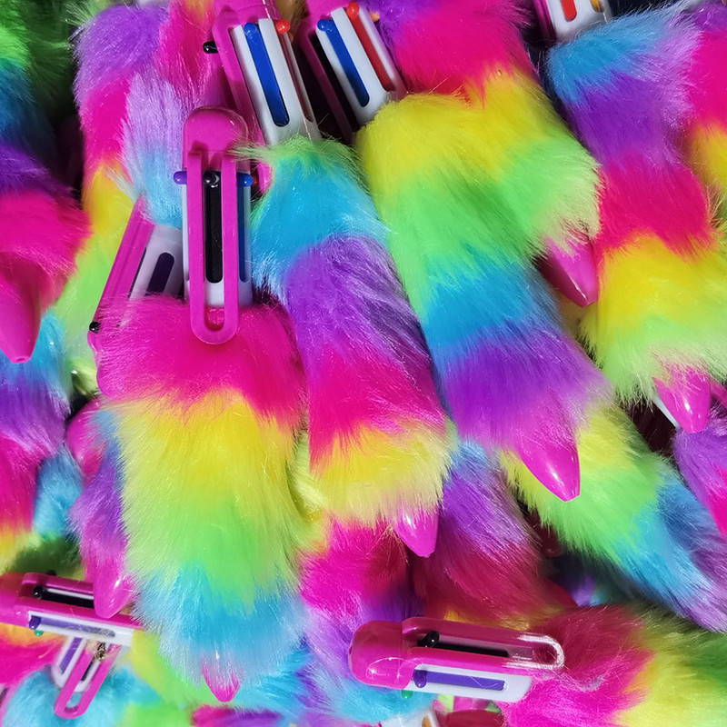 1 бр. 0,7 мм 6 цвята Химикалка Училищни офис консумативи Плюшена химикалка за писане Цветна химикалка Инструменти за писане