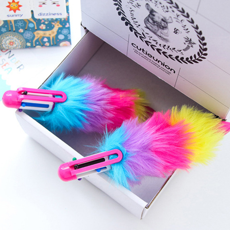 1 бр. 0,7 мм 6 цвята Химикалка Училищни офис консумативи Плюшена химикалка за писане Цветна химикалка Инструменти за писане