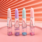 Творческа писалка с черно мастило, форма на червило, 0,5 мм, блясък, гел писалка, плаващи пясъци, подпис, писалка, инструмент за писане, канцеларски материали, училищни офис консумативи