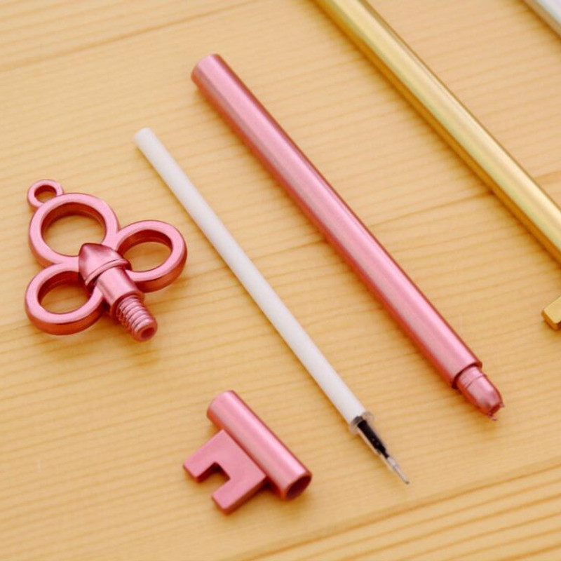 1 бр. Lytwtw's Stationery Kawaii Retro Key Gel Pen Училищни офис консумативи Гел писалка Vintage Handle Novel Creative Сладък доста прекрасен