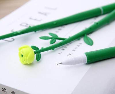 Gel olovke s cvijetom ruže Silikonska crna tinta Školski alati za pisanje Uređenje doma Olovka za crtanje Školski pribor Uredski pribor