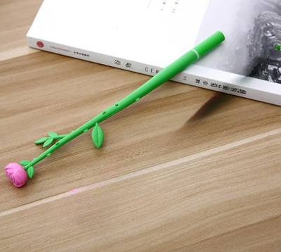 Gel olovke s cvijetom ruže Silikonska crna tinta Školski alati za pisanje Uređenje doma Olovka za crtanje Školski pribor Uredski pribor