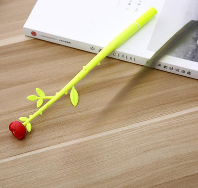 Gel olovke s cvijetom ruže Silikonska crna tinta Školski alati za pisanje Uređenje doma Olovka za crtanje Školski pribor Uredski pribor