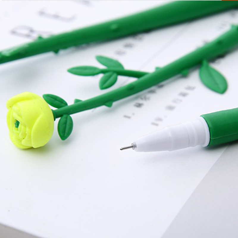 Розови цветя Гел химикалки Силиконови черни мастила Училищни инструменти за писане Домашен декор Рисуване Рисуване Химикалки Училищни пособия Офис аксесоари