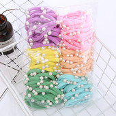20 τμχ Pearl Seamless Elastic Hair Bnads Hair Scrunchy For Women Αξεσουάρ για κορίτσια με λάστιχο αλογοουρά με υψηλή ελαστικότητα