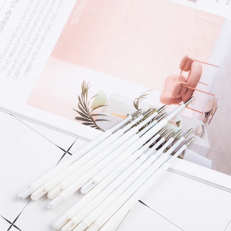 1,0 mm 5 бр./компл. Преса метална гел писалка Bullet Refill Office Signature Rods Синьо черно мастило Офис Училищни канцеларски материали Консумативи за писане