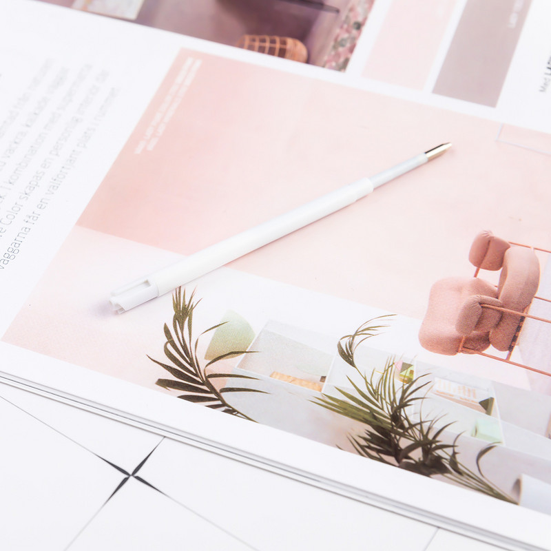 1,0 mm 5 бр./компл. Преса метална гел писалка Bullet Refill Office Signature Rods Синьо черно мастило Офис Училищни канцеларски материали Консумативи за писане