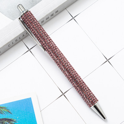 1 gabals Lytwtw lodīšu pildspalva Luksusa Rhinestone Cute Kāzu Rozā zelta Metāla Kancelejas preces Skolas Biroja piederumi Augstas kvalitātes pildspalvas