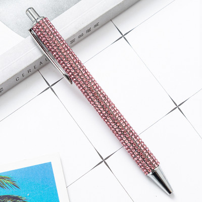 1 gabals Lytwtw lodīšu pildspalva Luksusa Rhinestone Cute Kāzu Rozā zelta Metāla Kancelejas preces Skolas Biroja piederumi Augstas kvalitātes pildspalvas