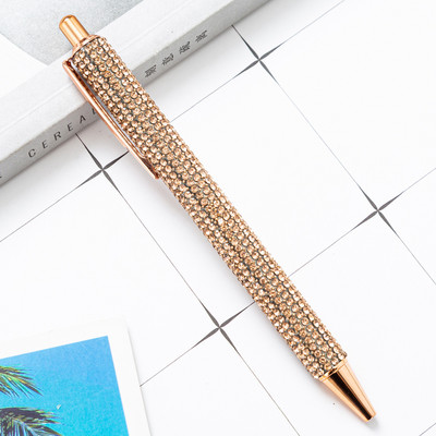 1 gabals Lytwtw lodīšu pildspalva Luksusa Rhinestone Cute Kāzu Rozā zelta Metāla Kancelejas preces Skolas Biroja piederumi Augstas kvalitātes pildspalvas