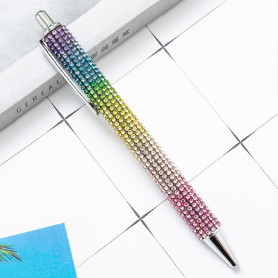 1 gabals Lytwtw lodīšu pildspalva Luksusa Rhinestone Cute Kāzu Rozā zelta Metāla Kancelejas preces Skolas Biroja piederumi Augstas kvalitātes pildspalvas