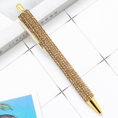 1 gabals Lytwtw lodīšu pildspalva Luksusa Rhinestone Cute Kāzu Rozā zelta Metāla Kancelejas preces Skolas Biroja piederumi Augstas kvalitātes pildspalvas