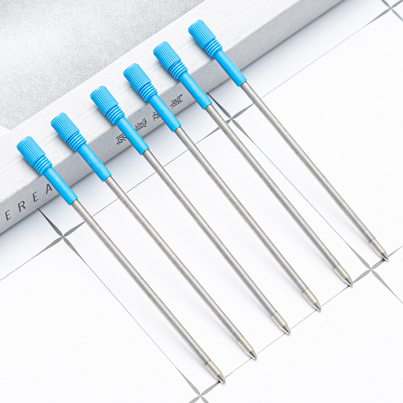 82 мм, 5 бр./Партида, 1,0 мм метална химикалка, обща гелова писалка, гладко пълнене, канцеларски материали, подарък, синьо/черно мастило