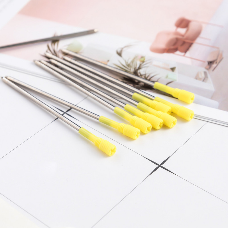 82 мм, 5 бр./Партида, 1,0 мм метална химикалка, обща гелова писалка, гладко пълнене, канцеларски материали, подарък, синьо/черно мастило