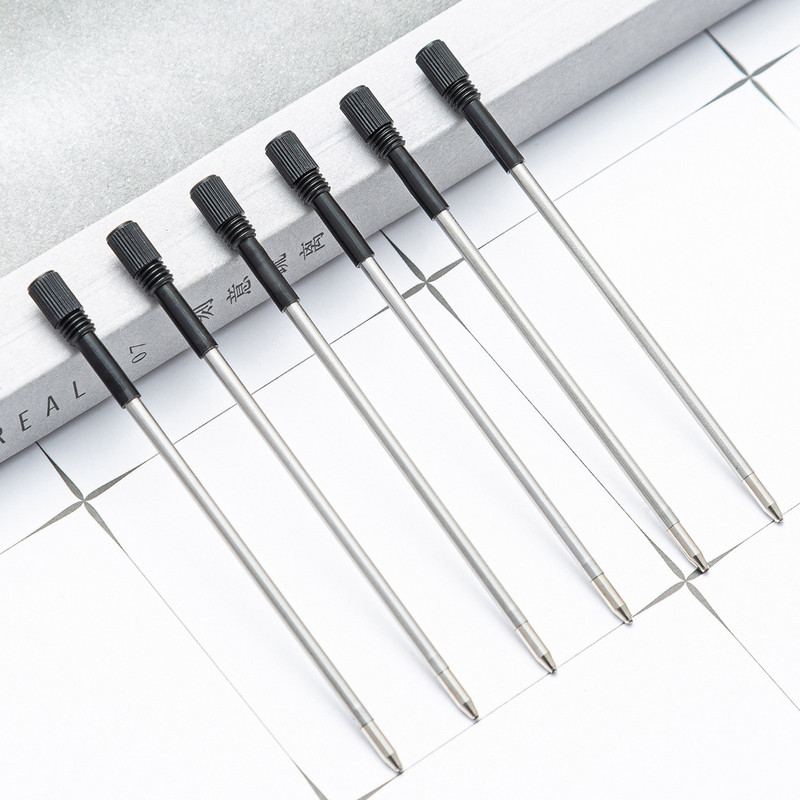 82 мм, 5 бр./Партида, 1,0 мм метална химикалка, обща гелова писалка, гладко пълнене, канцеларски материали, подарък, синьо/черно мастило