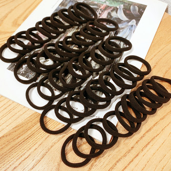 50 ΤΕΜ 4,5 εκατοστών βαμβακερές ελαστικές γραβάτες μαλλιών για γυναικείες αλογοουρά χωρίς ραφές μαλακές λωρίδες μαλλιών Μόδα αξεσουάρ μαλλιών Πολύχρωμη κεφαλή