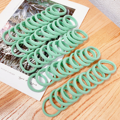 50 БР. 4,5 СМ памучни еластични връзки за коса за жени Конска опашка Безшевни меки ленти за коса Модни аксесоари за коса Многоцветна прическа