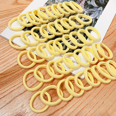 50 БР. 4,5 СМ памучни еластични връзки за коса за жени Конска опашка Безшевни меки ленти за коса Модни аксесоари за коса Многоцветна прическа