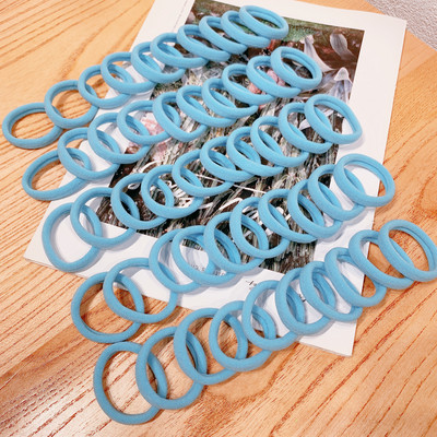 50 БР. 4,5 СМ памучни еластични връзки за коса за жени Конска опашка Безшевни меки ленти за коса Модни аксесоари за коса Многоцветна прическа