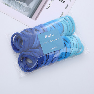 50 БР. 4,5 СМ памучни еластични връзки за коса за жени Конска опашка Безшевни меки ленти за коса Модни аксесоари за коса Многоцветна прическа