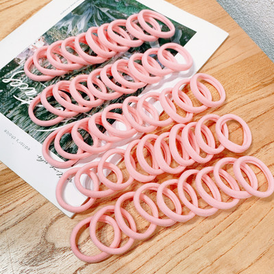 50 БР. 4,5 СМ памучни еластични връзки за коса за жени Конска опашка Безшевни меки ленти за коса Модни аксесоари за коса Многоцветна прическа