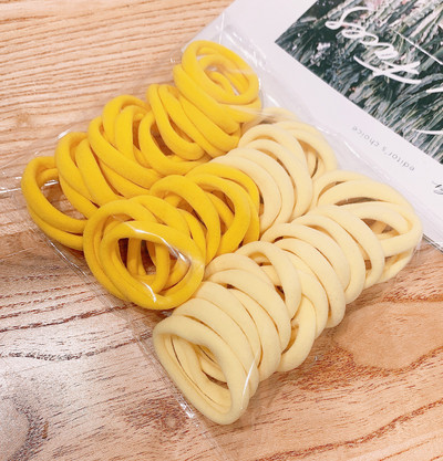 50 БР. 4,5 СМ памучни еластични връзки за коса за жени Конска опашка Безшевни меки ленти за коса Модни аксесоари за коса Многоцветна прическа