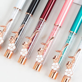 1 брой Lytwtw\'s Ballpoint Flow Oil Flower Wedding Metal Copper Quicksand Pen Офис Училищни канцеларски материали Подарък от розово злато