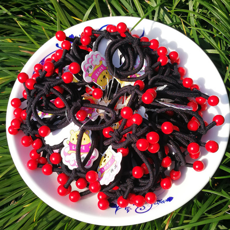 30 KOM Dvostruke perle od užeta Gumice za kosu s čvorovima, elastične gumene trake, ukrasi za kosu za djevojčice u slatkim bojama, dodaci za kosu