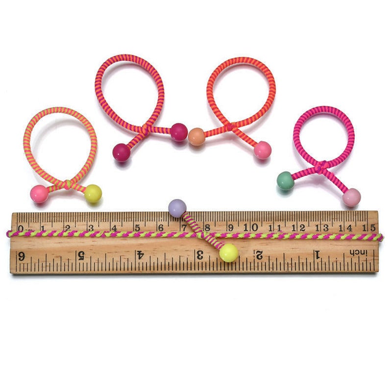 30 KOM Dvostruke perle od užeta Gumice za kosu s čvorovima, elastične gumene trake, ukrasi za kosu za djevojčice u slatkim bojama, dodaci za kosu