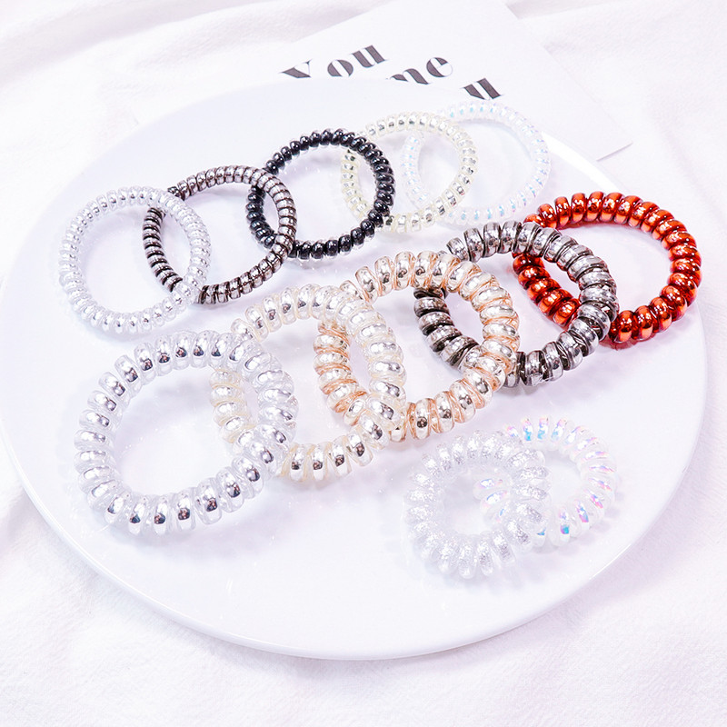 5 τμχ Ζώνες μαλλιών με σύρμα τηλεφώνου για γυναίκες Ελαστική λαστιχένια αξεσουάρ μαλλιών Αξεσουάρ με σχοινί μαλλιών αντιολισθητικά αξεσουάρ για σχάρες