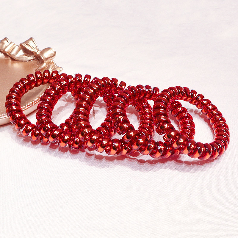 5 τμχ Ζώνες μαλλιών με σύρμα τηλεφώνου για γυναίκες Ελαστική λαστιχένια αξεσουάρ μαλλιών Αξεσουάρ με σχοινί μαλλιών αντιολισθητικά αξεσουάρ για σχάρες