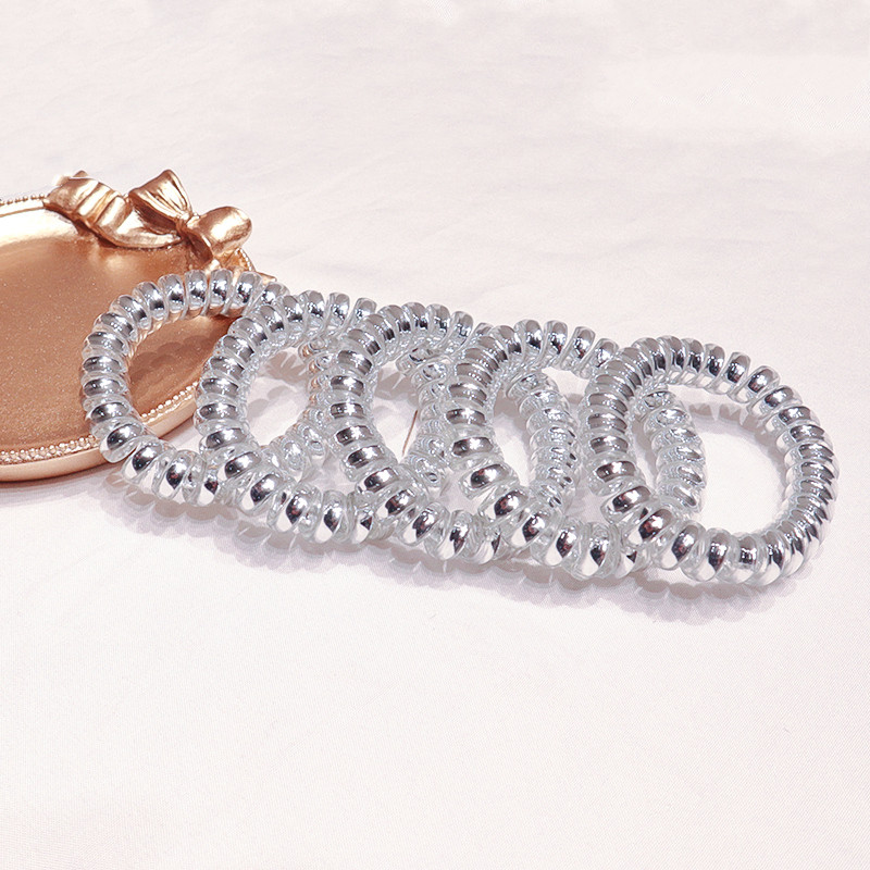 5 τμχ Ζώνες μαλλιών με σύρμα τηλεφώνου για γυναίκες Ελαστική λαστιχένια αξεσουάρ μαλλιών Αξεσουάρ με σχοινί μαλλιών αντιολισθητικά αξεσουάρ για σχάρες