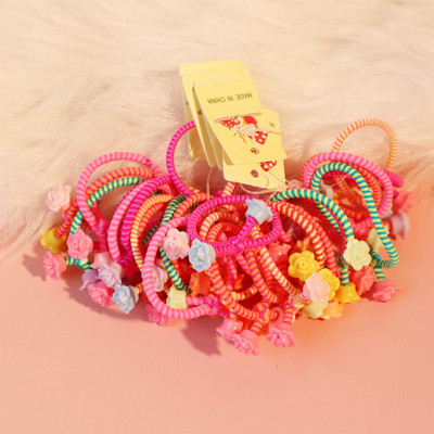 30 ΤΕΜ Χάντρες από σχοινί με διπλό άκρο Ζώνες μαλλιών Ελαστική κορδέλα με κόμπους για κορίτσια Χρώματα καραμέλα Αλογοουρά Αξεσουάρ μαλλιών