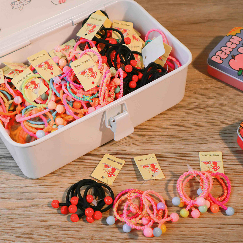 30 ΤΕΜ Χάντρες από σχοινί με διπλό άκρο Ζώνες μαλλιών Ελαστική κορδέλα με κόμπους για κορίτσια Χρώματα καραμέλα Αλογοουρά Αξεσουάρ μαλλιών