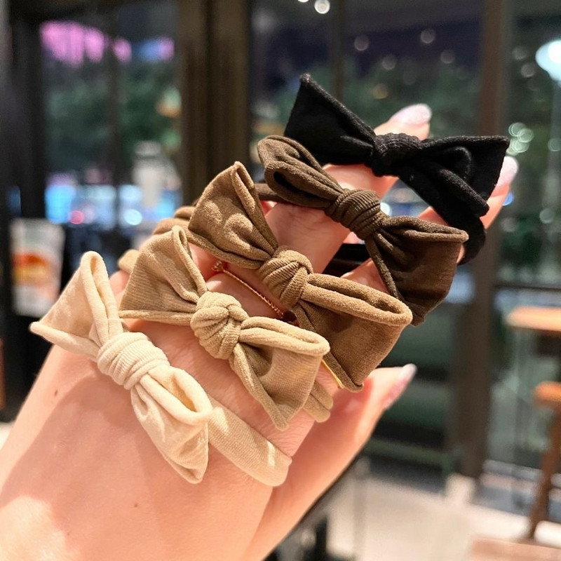 20PCS Лък от чист памук Многоцветни еластични въздушни ленти за жени Гумена лента Дамски аксесоари за коса Връзки за коса