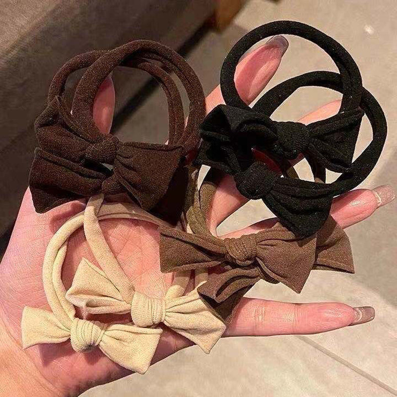 20PCS Лък от чист памук Многоцветни еластични въздушни ленти за жени Гумена лента Дамски аксесоари за коса Връзки за коса