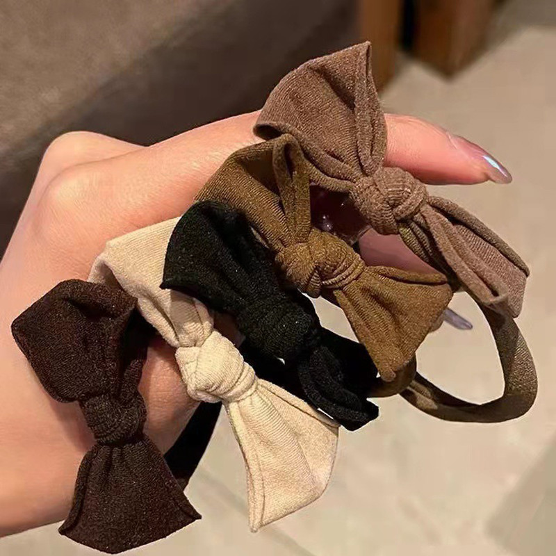 20PCS Лък от чист памук Многоцветни еластични въздушни ленти за жени Гумена лента Дамски аксесоари за коса Връзки за коса