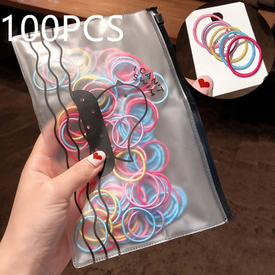 1000/100/20 комплекта висококачествени цветни найлонови момичета, малки еластични ленти за коса, гумена лента, детски аксесоари за коса, шапка, връзки за коса